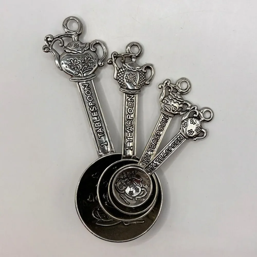 Ganz Teapot 4 Piece Measuring Spoons Set - Teapot Theme